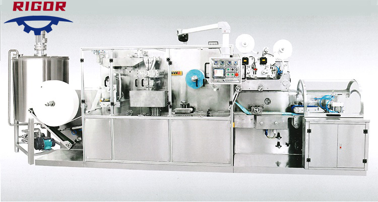 Ligne de production entièrement automatique pour la fabrication de lingettes humides de poche 5-30pcs